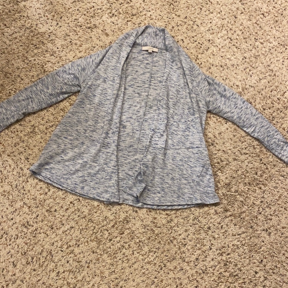 LOFT Heathered Cardigan in Baby Blue